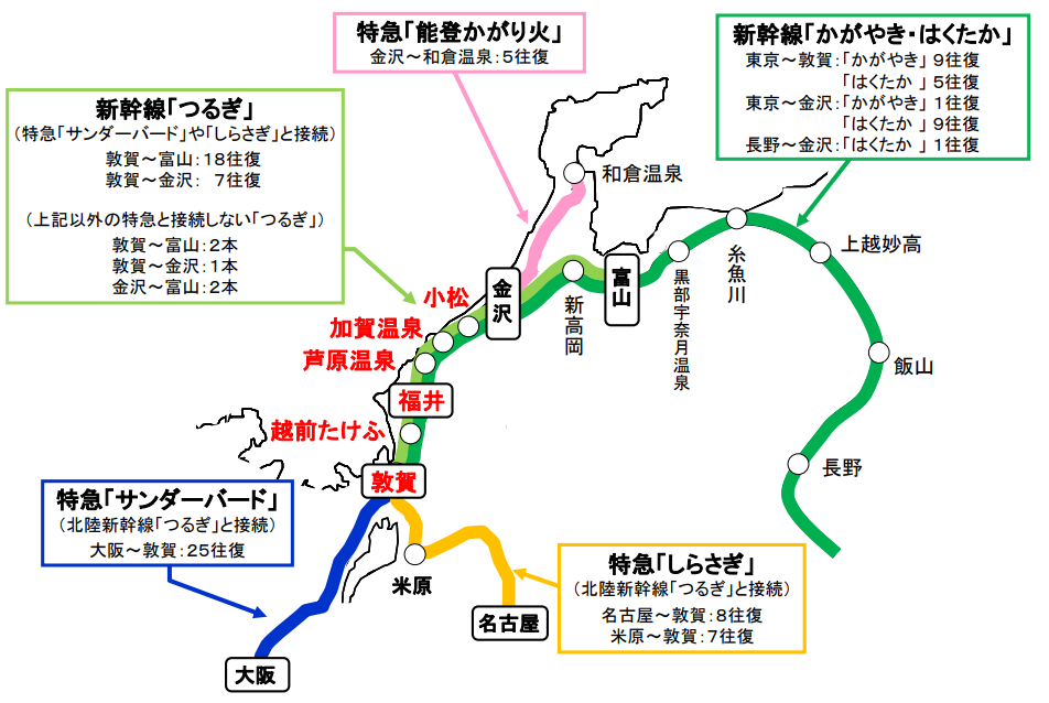 北陸新幹線延伸マップ